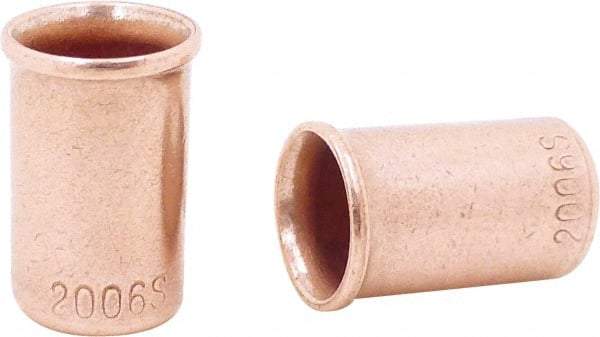 Ideal - 18 to 10 AWG Compatible, Noninsulated, Crimp-On Butt Splice Terminal - Copper - Industrial Tool & Supply