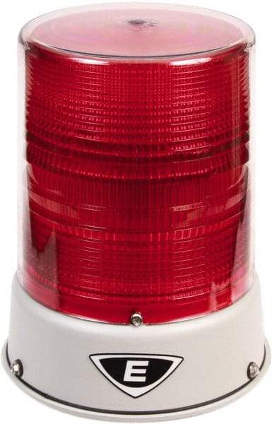Edwards Signaling - 120 VAC, 4X NEMA Rated, LED, Red, Flashing, Steady Light - 65 Flashes per min, 3/4 Inch Pipe, 6-1/2 Inch Diameter, 8 Inch High, IP66 Ingress Rating, Pipe Mount - Industrial Tool & Supply