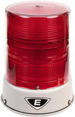 Edwards Signaling - 120 VAC, 4X NEMA Rated, LED, Red, Flashing, Steady Light - 65 Flashes per min, 3/4 Inch Pipe, 8-1/4 Inch Diameter, 7-3/4 Inch High, IP66 Ingress Rating, Pipe Mount - Industrial Tool & Supply
