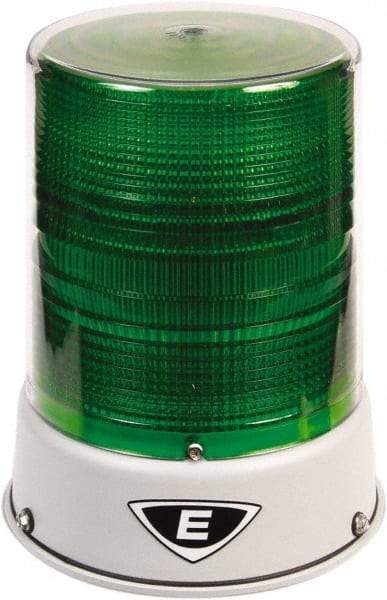 Edwards Signaling - 120 VAC, 4X NEMA Rated, LED, Green, Flashing, Steady Light - 65 Flashes per min, 3/4 Inch Pipe, 8-1/4 Inch Diameter, 7-3/4 Inch High, IP66 Ingress Rating, Pipe Mount - Industrial Tool & Supply