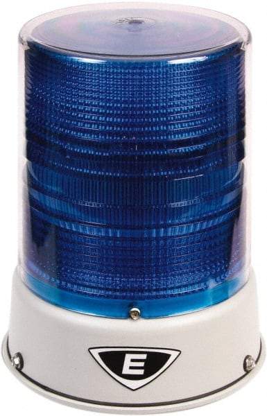 Edwards Signaling - 120 VAC, 4X NEMA Rated, LED, Blue, Flashing, Steady Light - 65 Flashes per min, 3/4 Inch Pipe, 6-1/2 Inch Diameter, 8 Inch High, IP66 Ingress Rating, Pipe Mount - Industrial Tool & Supply