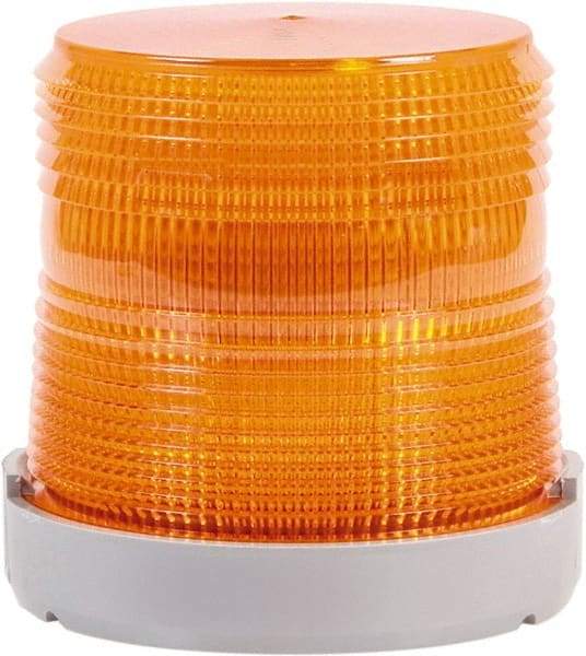 Edwards Signaling - 120 VAC, 4X NEMA Rated, LED, Amber, Flashing, Steady Light - 65 Flashes per min, 1/2 Inch Pipe, 4-9/32 Inch Diameter, 4-7/32 Inch High, Panel Mount, Pipe Mount - Industrial Tool & Supply
