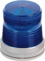 Edwards Signaling - 120 VAC, 4X NEMA Rated, LED, Blue, Flashing, Steady Light - 65 Flashes per min, 3/4 Inch Pipe, 3-3/4 Inch Diameter, 4-3/4 Inch High, Panel Mount, Pipe Mount, Wall Mount - Industrial Tool & Supply