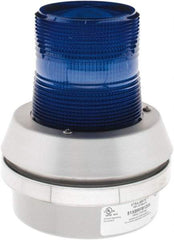 Edwards Signaling - 120 VAC, LED, Blue, Flashing Light - 65 Flashes per min, 1/2 Inch Pipe, 6 Inch Diameter, 7-3/8 Inch High, Box Mount, Pane, Pipe, Surface and Wall Mount - Industrial Tool & Supply