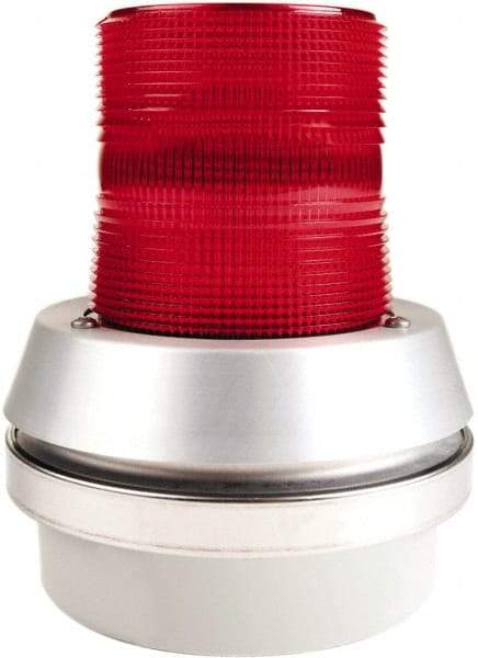 Edwards Signaling - 120 VAC, LED, Red, Flashing Light - 65 Flashes per min, 1/2 Inch Pipe, 6 Inch Diameter, 7-3/8 Inch High, Box Mount, Panel, Pipe, Surface and Wall Mount - Industrial Tool & Supply