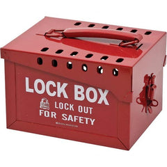 Brady - Group Lockout Boxes Portable or Wall Mount: Portable Maximum Number of Padlocks: 13 - Industrial Tool & Supply