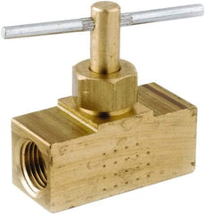 ANDERSON METALS - 1/8" Pipe, Inline Metal Seat Needle Valve - Brass Seal, Female x Female Ends, Lead Free Brass Valve, 150 Max psi - Industrial Tool & Supply