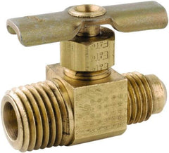 ANDERSON METALS - 1/4 x 1/4" Pipe, Inline Metal Seat Needle Valve - Brass Seal, FL x MIP Ends, Lead Free Brass Valve, 150 Max psi - Industrial Tool & Supply