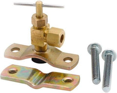 ANDERSON METALS - 1/4" Pipe, Angled Metal Seat Needle Valve - Brass Seal, Compression x Saddle Valve Ends, Lead Free Brass Valve, 150 Max psi - Industrial Tool & Supply