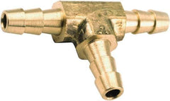 ANDERSON METALS - Hose Barb x Hose Barb x Hose Barb Tee - 1/4" ID Hose, Lead Free Brass - Industrial Tool & Supply
