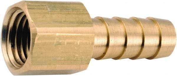 ANDERSON METALS - 1/4 NPT Thread Hose Barb x Female NPT Connector - 1/2" ID Hose, Lead Free Brass - Industrial Tool & Supply