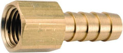 ANDERSON METALS - 3/8 NPT Thread Hose Barb x Female NPT Connector - 3/8" ID Hose, Lead Free Brass - Industrial Tool & Supply