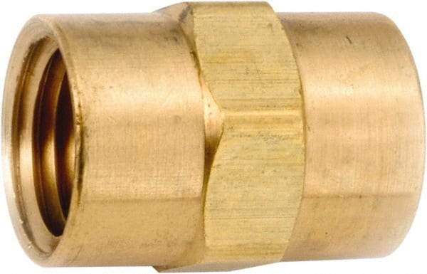 ANDERSON METALS - 3/8-18 Female Thread, Lead Free Brass Industrial Pipe Coupling - FNPT, 1,000 psi - Industrial Tool & Supply