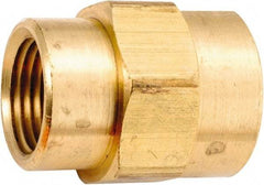 ANDERSON METALS - 1/4-18 x 1/8-27 Female Thread, Lead Free Brass Industrial Pipe Coupling - FNPT, 1,000 psi - Industrial Tool & Supply