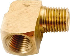 ANDERSON METALS - 1/8-27 Male Thread x 1/8-27 Female Thread, Lead Free Brass Industrial Pipe 90° Long Street Elbow - MNPT x FNPT, 1,000 psi - Industrial Tool & Supply
