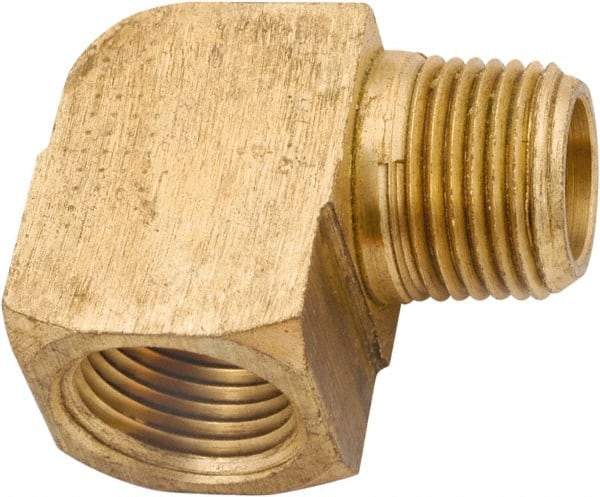 ANDERSON METALS - 1/2-14 Male Thread x 1/2-14 Female Thread, Lead Free Brass Industrial Pipe 90° Street Elbow - MNPT x FNPT, 1,000 psi - Industrial Tool & Supply