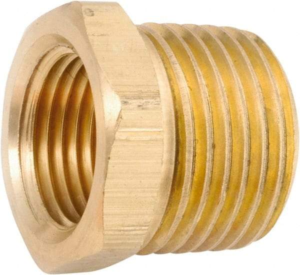 ANDERSON METALS - 3/8-18 Male Thread x 1/8-27 Female Thread, Lead Free Brass Industrial Pipe Hex Bushing - MNPT x FNPT, 1,000 psi - Industrial Tool & Supply