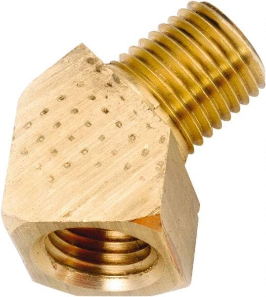 ANDERSON METALS - 3/4-14 Male Thread x 3/4-14 Female Thread, Lead Free Brass Industrial Pipe 45° Street Elbow - MNPT x FNPT, 1,000 psi - Industrial Tool & Supply