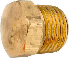 ANDERSON METALS - 3/4-14 Male Thread, Lead Free Brass Industrial Pipe Hex Head Plug - MNPT, 1,000 psi - Industrial Tool & Supply