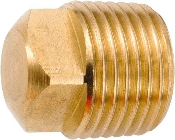 ANDERSON METALS - 3/8-18 Male Thread, Lead Free Brass Industrial Pipe Square Head Plug - MNPT, 1,000 psi - Industrial Tool & Supply