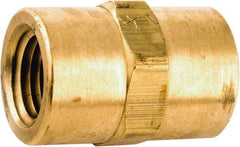 ANDERSON METALS - 1/4-18 Female Thread, Lead Free Brass Industrial Pipe Heavy Duty Coupling - FNPT x FNPT, 1,000 psi - Industrial Tool & Supply