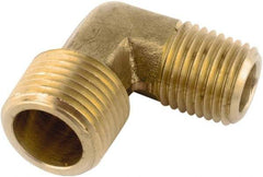 ANDERSON METALS - 3/8-18 x 1/8-27 Male Thread, Lead Free Brass Industrial Pipe 90° Male Elbow - MNPT, 1,000 psi - Industrial Tool & Supply