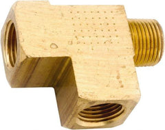 ANDERSON METALS - 1/4-18 Male Thread x 1/4-18 Female Thread, Lead Free Brass Industrial Pipe Street Tee - MNPT x FNPT, 1,000 psi - Industrial Tool & Supply