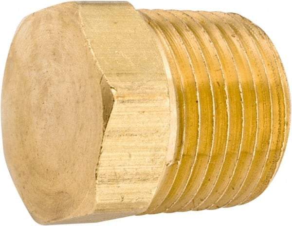 ANDERSON METALS - 1/2-14 Male Thread, Lead Free Brass Industrial Pipe Hex Head Plug - MNPT, 1,000 psi - Industrial Tool & Supply