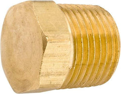 ANDERSON METALS - 1/2-14 Male Thread, Lead Free Brass Industrial Pipe Hex Head Plug - MNPT, 1,000 psi - Industrial Tool & Supply