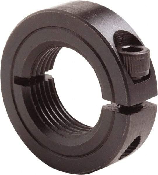 Climax Metal Products - 1-3/8-12 Thread, Steel, One Piece Threaded Shaft Collar - 2-1/4" Outside Diam, 9/16" Wide - Industrial Tool & Supply