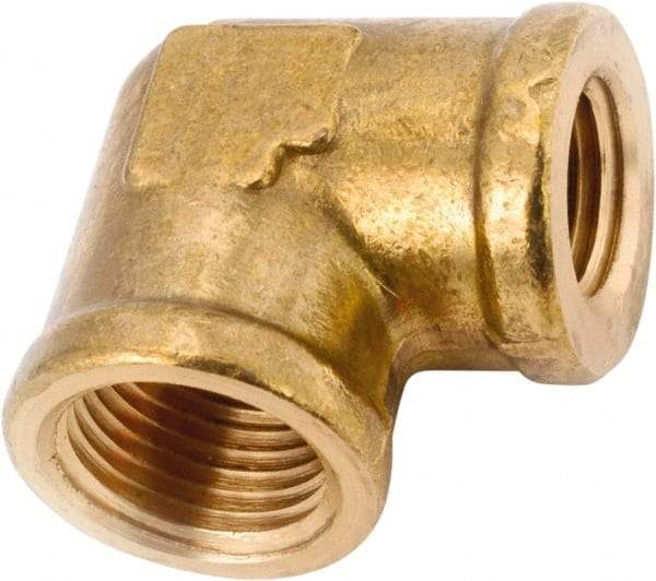 ANDERSON METALS - Class NSF, 3/8 x 1/4" Internal Pipe, Lead Free Brass Reducing Elbow - NPT - Industrial Tool & Supply