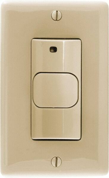 Hubbell Wiring Device-Kellems - 400 Square Ft. Coverage, Infrared Motion Sensor Wall Switch - 800 at 120 V Incandescent, 1,000 at 120 V and 1,800 at 277 V Fluorescent, 120 to 277 VAC, Ivory - Industrial Tool & Supply