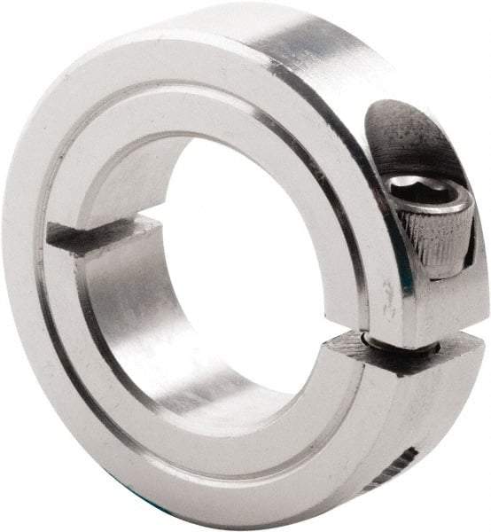 Climax Metal Products - 3/8" Bore, Steel, One Piece Clamp Collar - 7/8" Outside Diam, 3/8" Wide - Industrial Tool & Supply