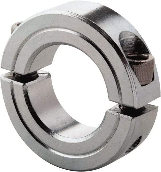 Climax Metal Products - 2-3/16" Bore, Steel, Two Piece Clamp Collar - 3-1/4" Outside Diam, 3/4" Wide - Industrial Tool & Supply