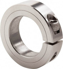 Climax Metal Products - 3-7/16" Bore, Stainless Steel, One Piece Clamp Collar - 4-3/4" Outside Diam, 7/8" Wide - Industrial Tool & Supply