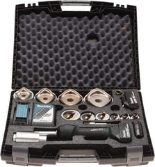 Greenlee - 19 Piece, 0.88 to 4.5445" Punch Hole Diam, Hydraulic Knockout Set - Round Punch, 10 Gage Stainless Steel, 10 Gage Mild Steel - Industrial Tool & Supply