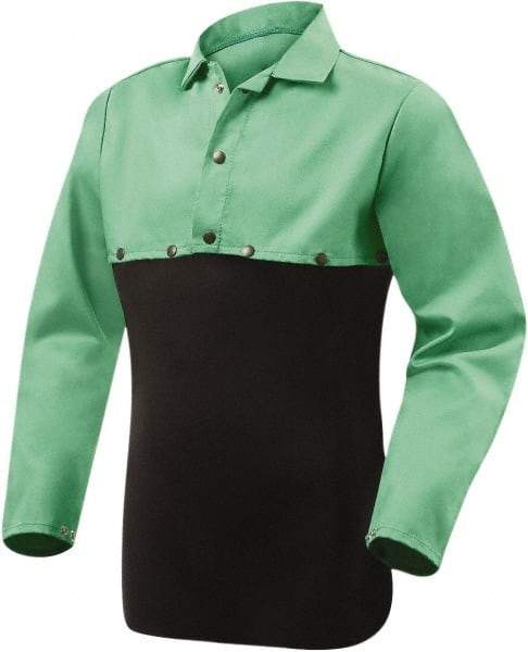 Steiner - Size M, Flame Resistant, Cape Sleeves - Cotton, 9 oz, Green - Industrial Tool & Supply