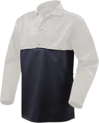 Steiner - Size 23 x 19, 19" Long, Flame Resistant, Detachable Bib - Cotton, 9 oz, Navy Blue - Industrial Tool & Supply