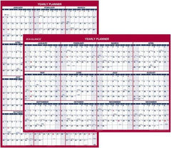 AT-A-GLANCE - 1 Sheet, 32 x 48", Erasable Wall Planner - Blue & Red - Industrial Tool & Supply