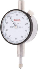 SPI - 1/4" Range, 0-50-0 Dial Reading, 0.001" Graduation Dial Drop Indicator - 1.61" Dial, 0.1" Range per Revolution - Industrial Tool & Supply