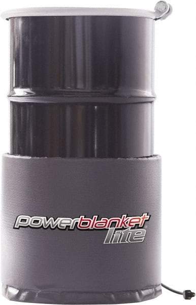 Powerblanket - 14" Wide, 15 Gallon Wrap-Around Drum Heater - 120 Volt, 1.15 Amps, 0°F to 450°F Thermostat Rating - Industrial Tool & Supply