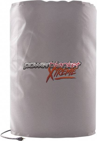 Powerblanket - 12" Wide, 5 Gallon Wrap-Around Drum Heater - 120 Volt, 60 Watts to 120 Watts, 0.5 Amps, 0°F to 100°F Thermostat Rating - Industrial Tool & Supply