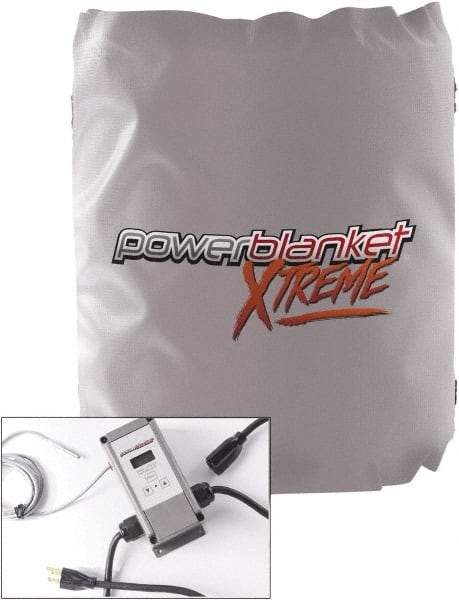 Powerblanket - 12" Wide, 5 Gallon Wrap-Around Drum Heater - 120 Volt, 1.33 Amps, 0°F to 145°F Thermostat Rating - Industrial Tool & Supply