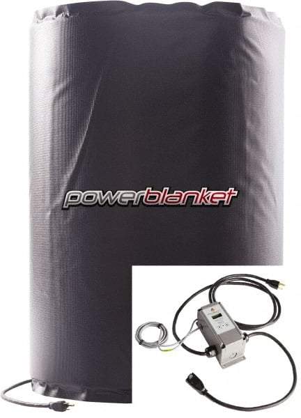 Powerblanket - 22-1/2" Wide, 55 Gallon Wrap-Around Drum Heater - 240 Volt, 3.33 Amps, 0°F to 145°F Thermostat Rating - Industrial Tool & Supply