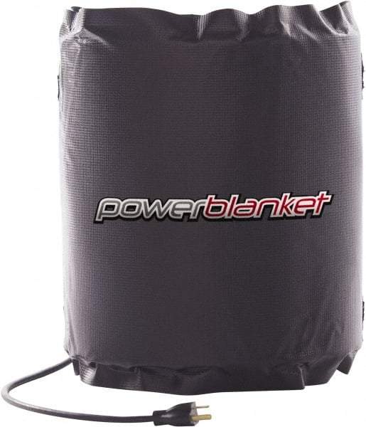 Powerblanket - 12" Wide, 5 Gallon Wrap-Around Drum Heater - 120 Volt, 60 Watts to 120 Watts, 0.5 Amps, 0°F to 100°F Thermostat Rating - Industrial Tool & Supply