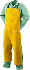 Steiner - 24 x 48" General Purpose Split Leg Apron - Leather, Yellow, 1 Pocket, Strap Closure - Industrial Tool & Supply