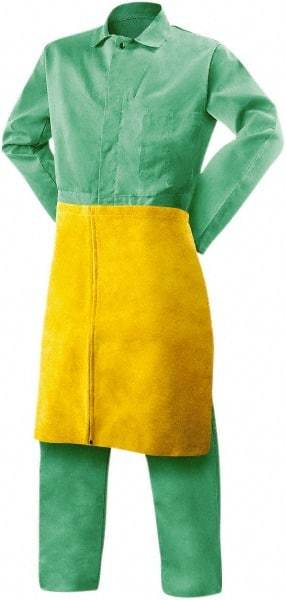 Steiner - 24 x 24" General Purpose Waist Apron - Leather, Yellow, Strap Closure - Industrial Tool & Supply