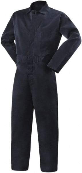 Steiner - Size 4XL, Navy Blue, Snap, Flame Resistant/Retardant Coverall - Cotton, 5 Pockets - Industrial Tool & Supply