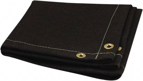 Steiner - 8' High x 8' Wide x 0.05" Thick Coated Fiberglass Welding Blanket - Black, Grommet - Industrial Tool & Supply