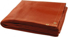 Steiner - 8' High x 6' Wide x 0.035" Thick Silicone Coated Fiberglass Welding Blanket - Red, Grommet - Industrial Tool & Supply